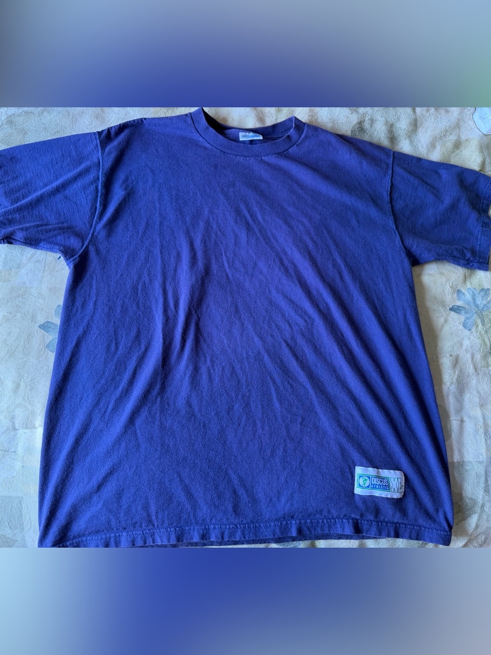 Discus Athletic Men's Blue Solid Crew Neck Short Sleeve T-Shirt Size XL